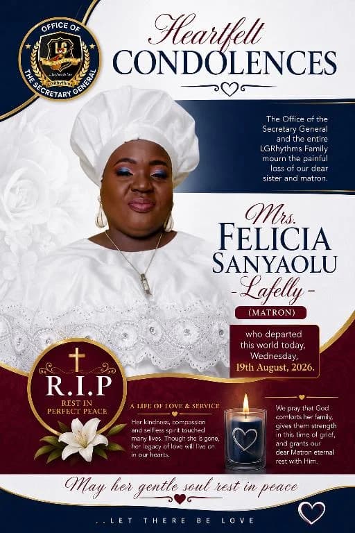 Mrs Felicia Sanyaolu - Lafelly memorial tribute portrait